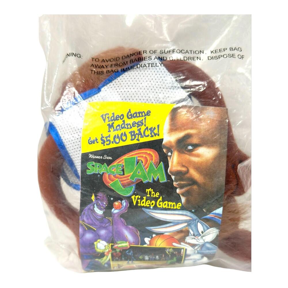 Vintage 1996 McDonalds Warner Bros Space Jam TAZ Plush Toy Sealed Michael Jordan - Picture 7 of 7